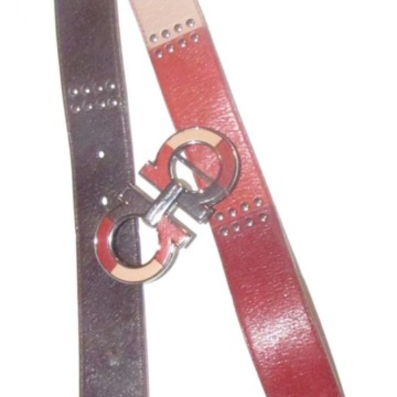 Ferragamo Reversible Solid Brown & Orange Red main image 4